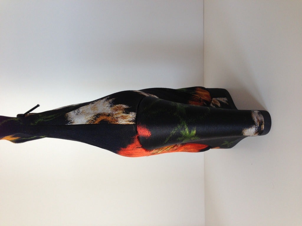 Dries Van Noten Floral Satin Platform Boot In New Condition In San Francisco, CA