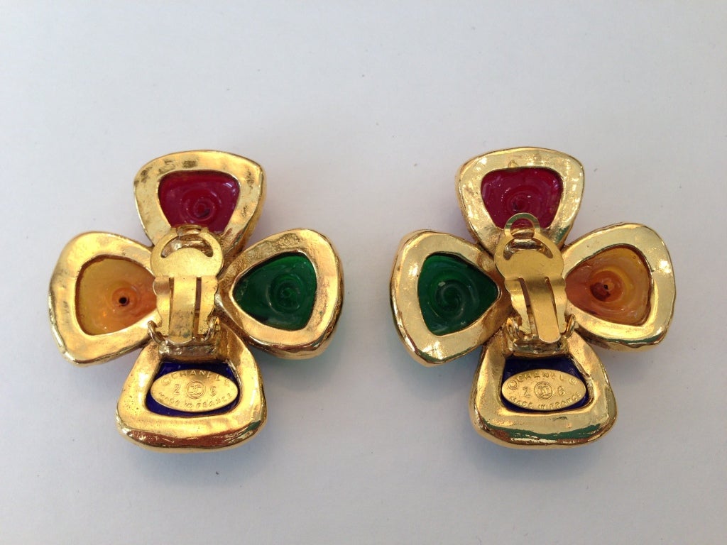 Chanel stained glass cuff and earrings at 1stdibs