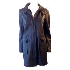 Jil Sander Black Leather Coat