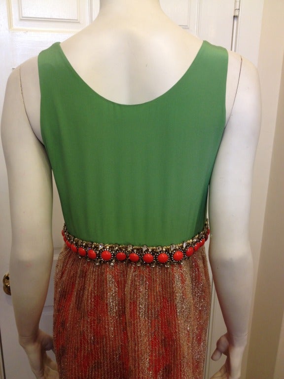 Women's Balenciaga Green and Coral Dress