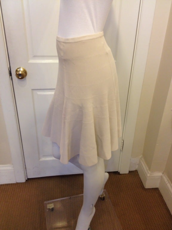 Alaia Cream Flared Skirt In Excellent Condition In San Francisco, CA