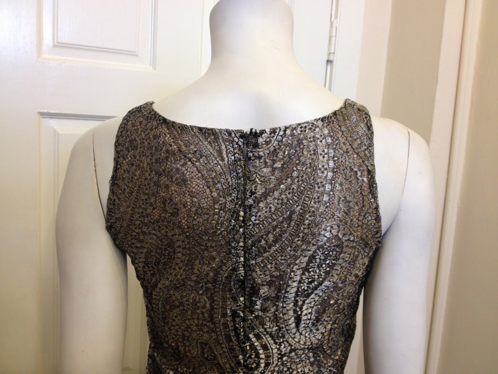 Women's Chanel Metallic Gold Lace Skirt and Top