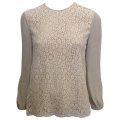 Chloe Champagne and Dove Grey Lace Top