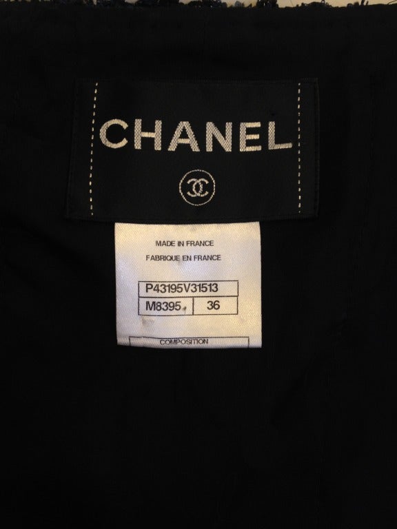Chanel Navy Blue Short Sleeve Jacket In Excellent Condition In San Francisco, CA