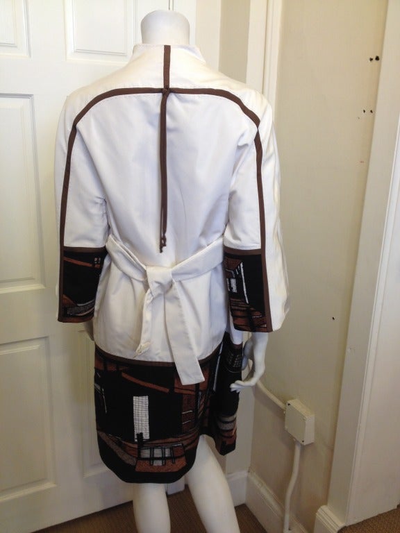 Chado White Coat with Japanese Embroidery 1
