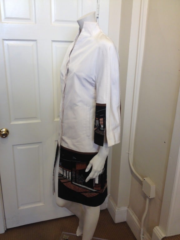 Chado White Coat with Japanese Embroidery 2