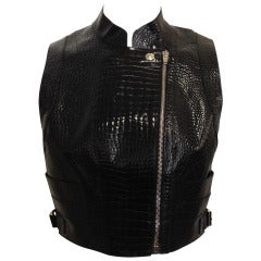 Alexander Wang Black Embossed Leather Vest