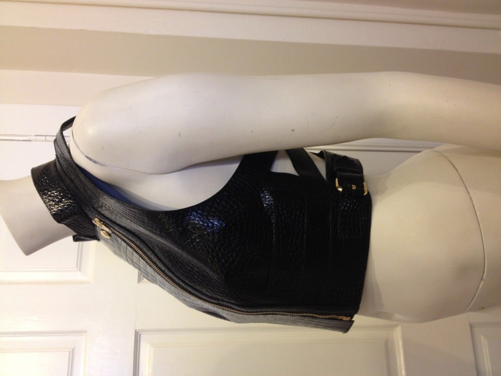 Alexander Wang Black Embossed Leather Vest In Excellent Condition In San Francisco, CA