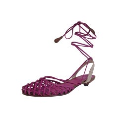 Bottega Veneta Fuschia Woven Sandal