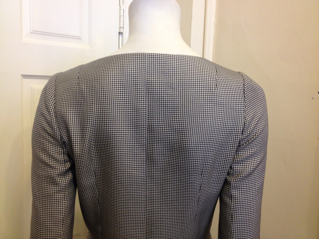 Christian Dior Black and White Houndstooth Dress In Excellent Condition In San Francisco, CA