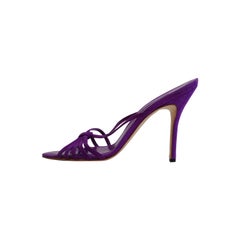 Purple Suede Manolo Blahnik Mules