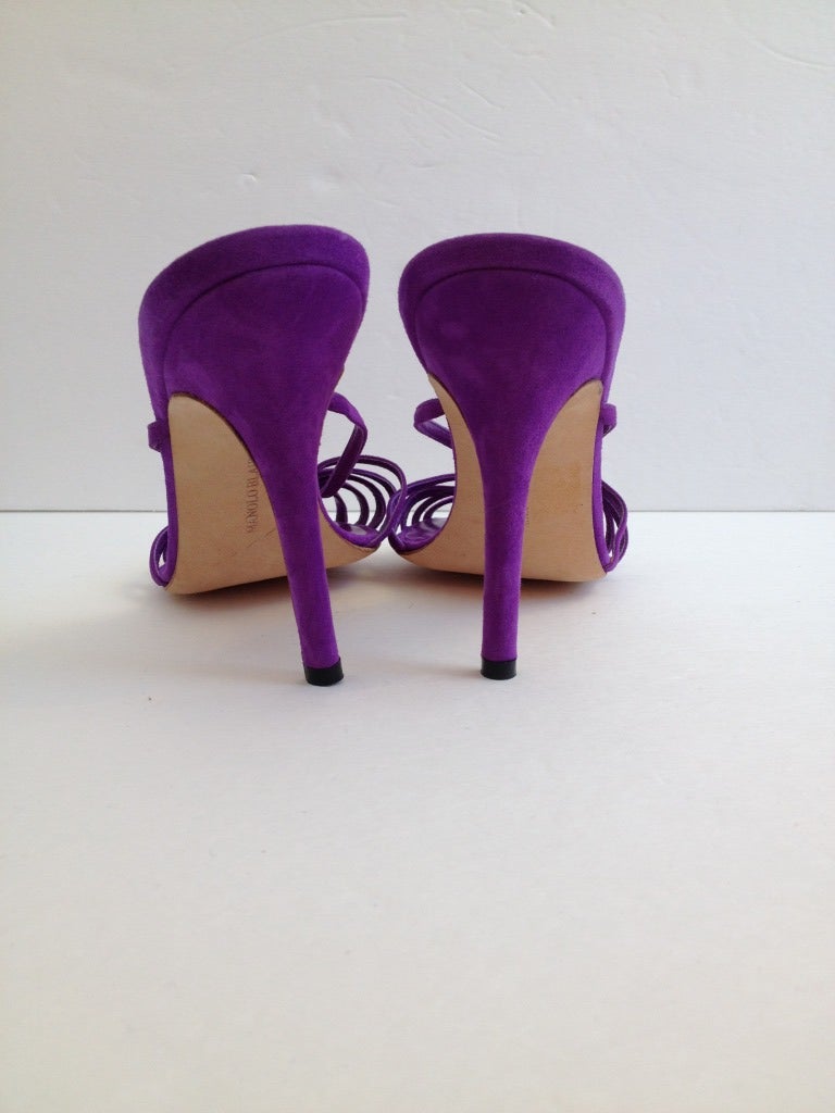 Women's Purple Suede Manolo Blahnik Mules