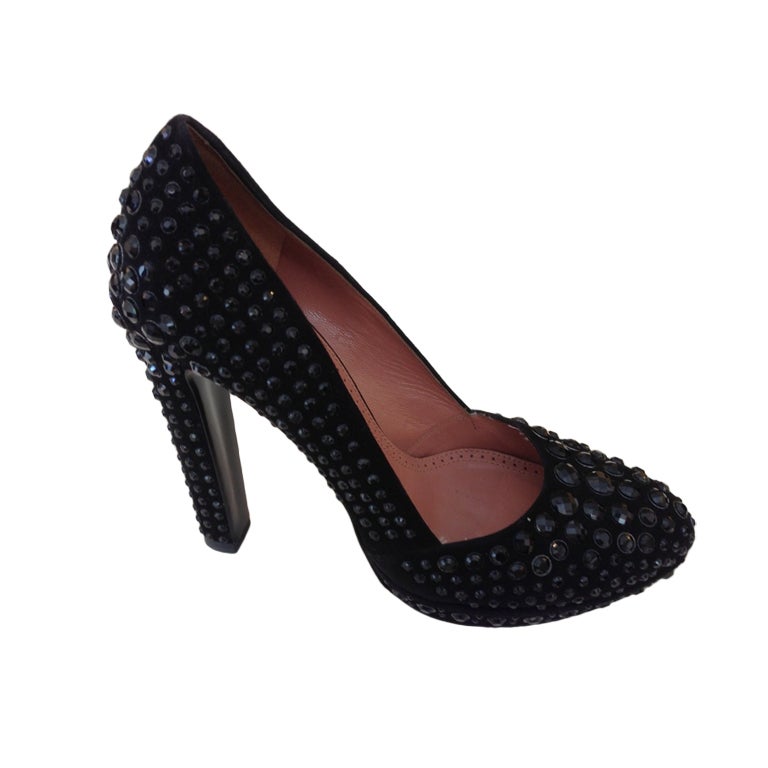 Alaia Black Sparkly Heel