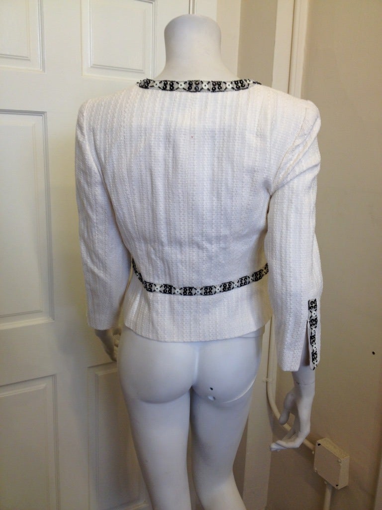 Women's Chanel White Beaded Jacket