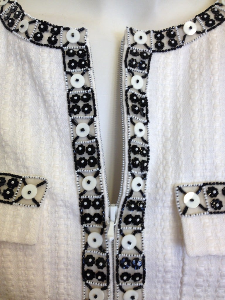 Chanel White Beaded Jacket 1