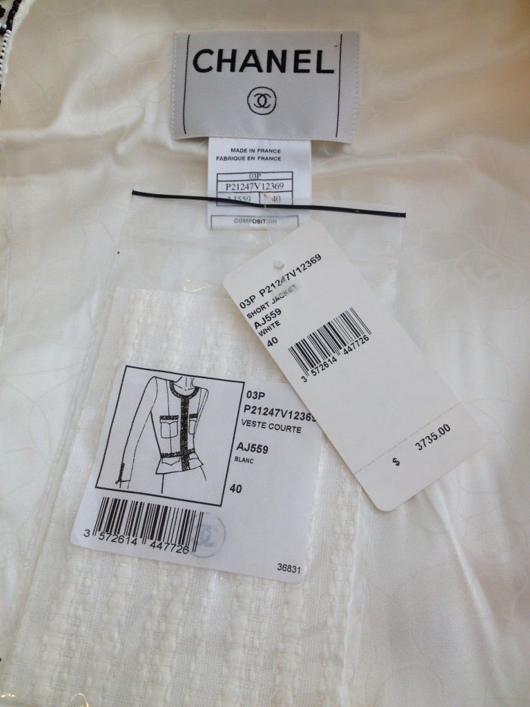 Chanel White Beaded Jacket 2