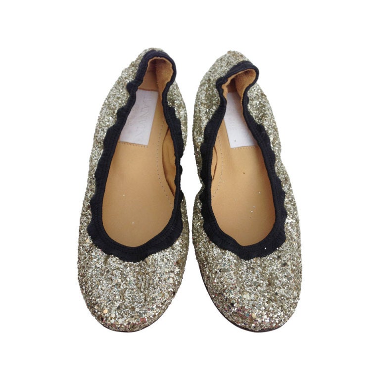 Gold Sparkly Lanvin Flat