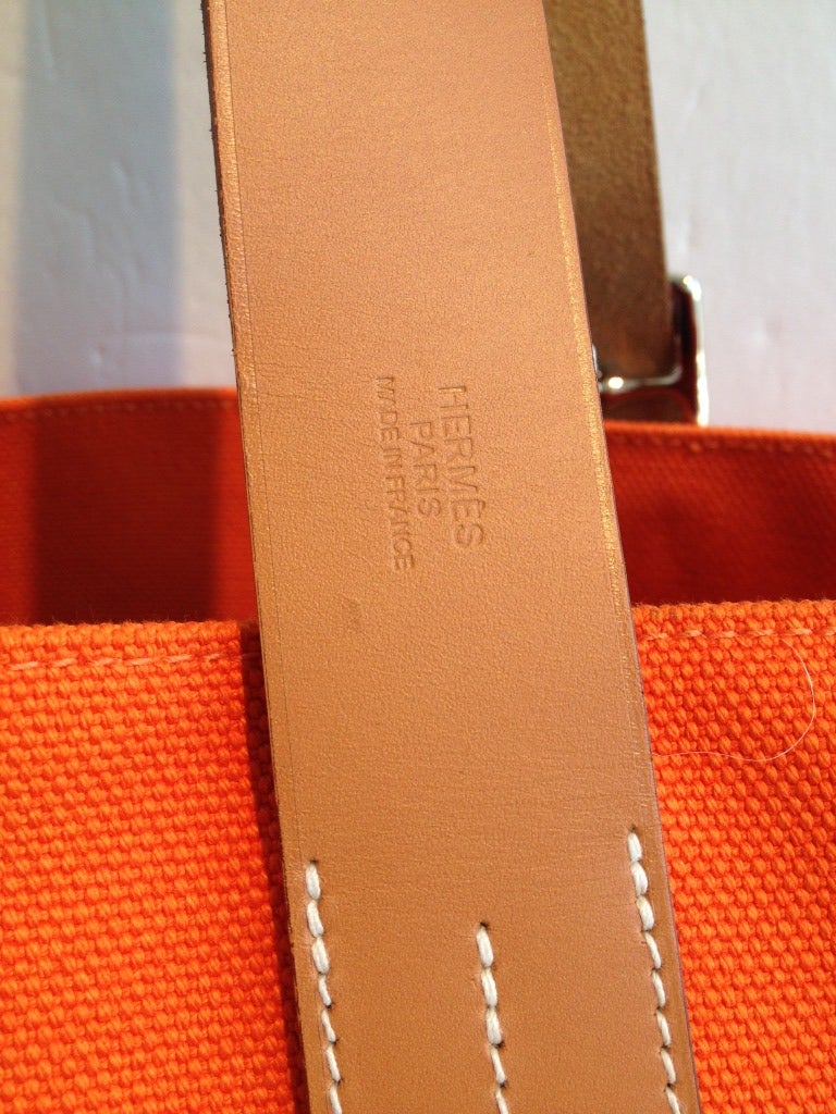 pink hermes bag - Hermes Orange Canvas Tote Bag at 1stdibs