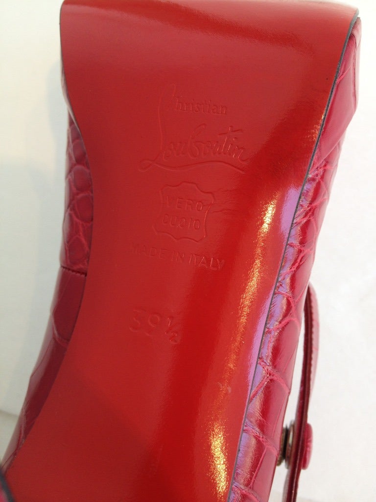Christian Louboutin Red Crocodile Heels at 1stdibs  