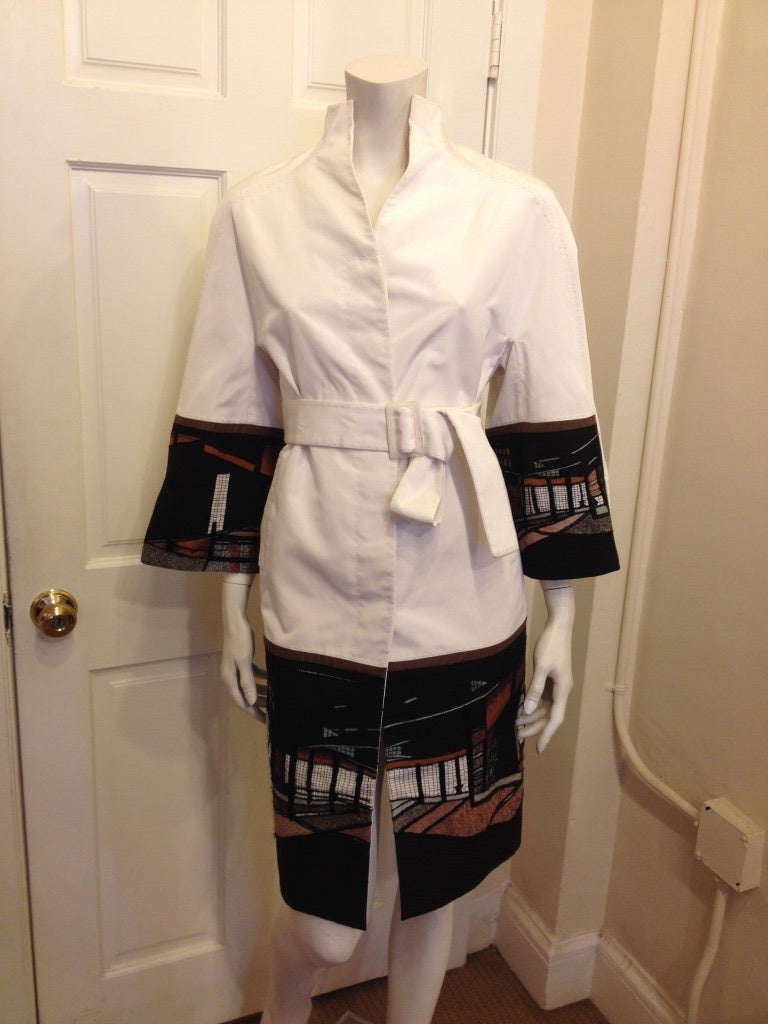Chado White Coat with Japanese Embroidery 5