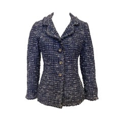 Chanel blue and white tweed jacket