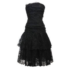 Strapless Scaasi Lace Dress