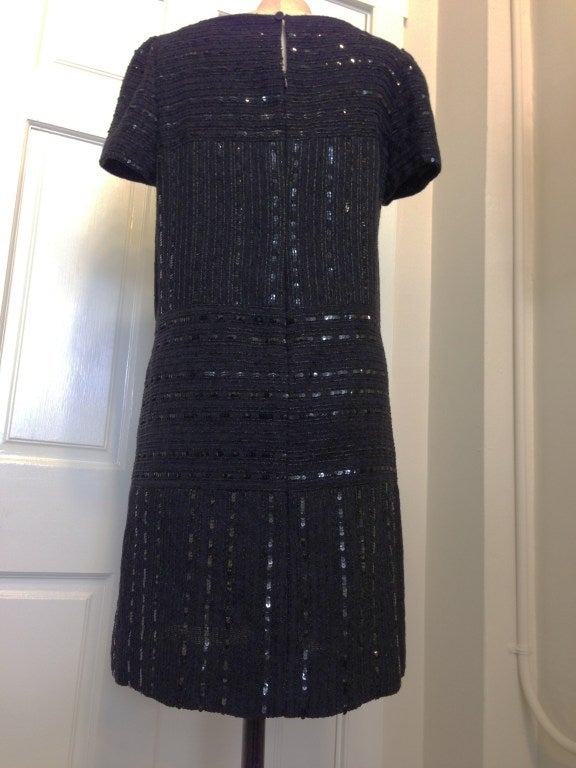 Chanel black sequin and trim dress at 1stDibs
