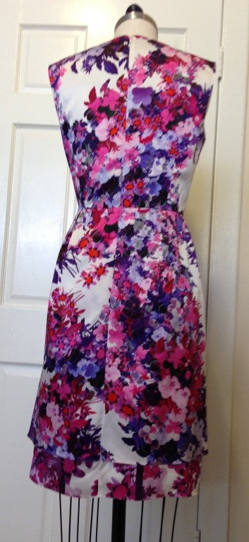 Erdem Pink and Purple Flower Dress In Excellent Condition For Sale In San Francisco, CA