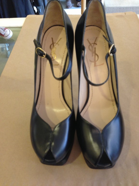 open toe ysl heels