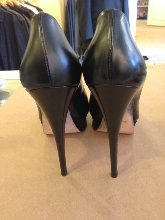 YSL Black Platform Heels at 1stdibs