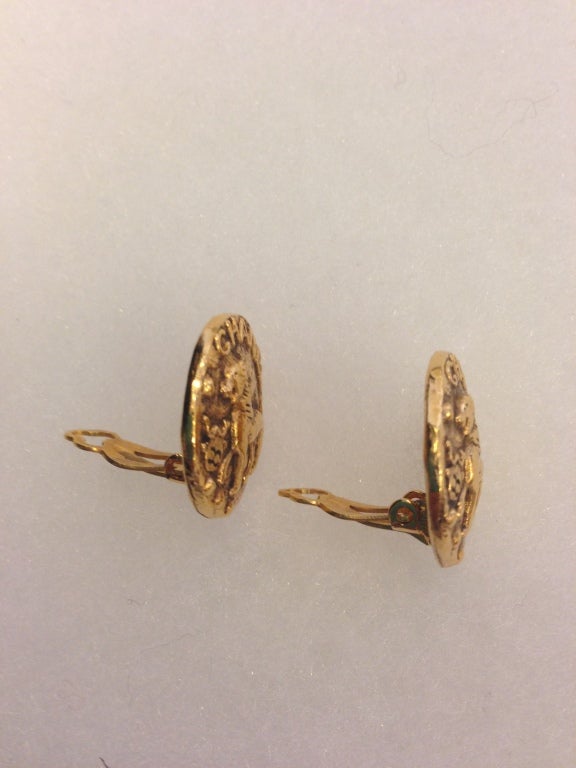 Chanel Gold Lion Clip-ons at 1stdibs