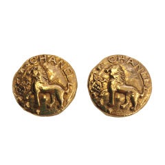 Chanel Gold Lion Clip-ons