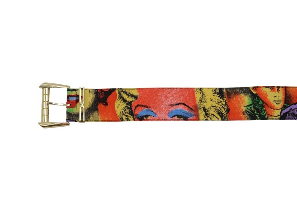 Iconic Marilyn Manroe wide waist belt with gold buckle. S/S 1991