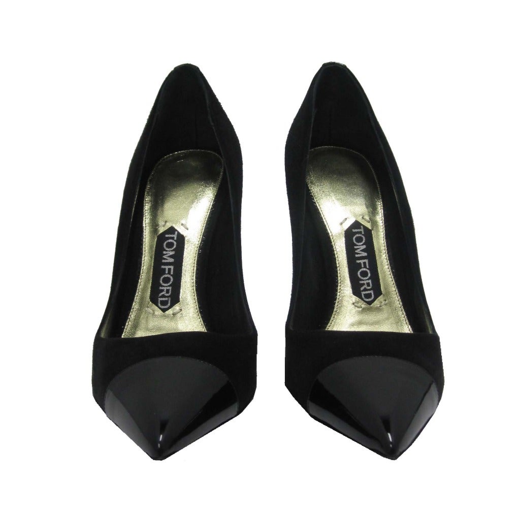 Tom Ford  Patent toe and heel with suede body.

- Heel Height 4