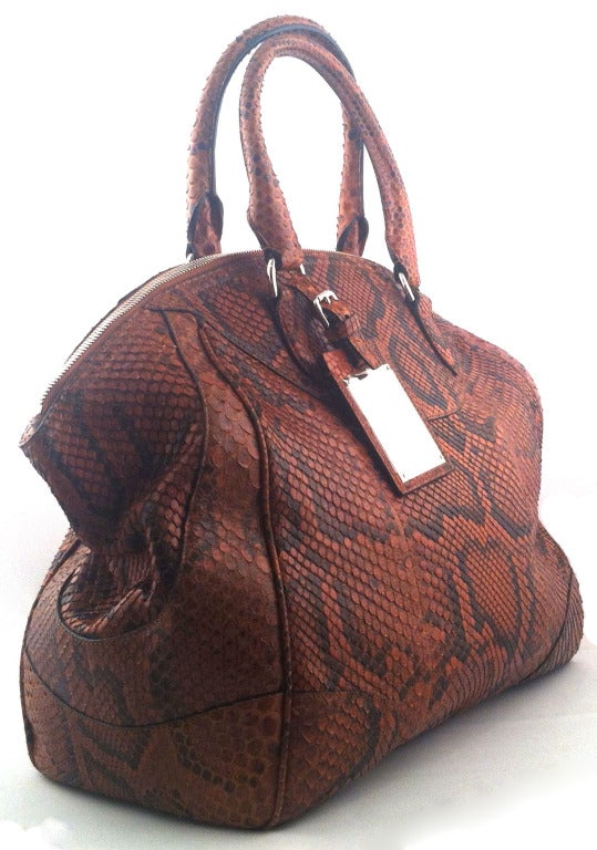 Ralph Lauren Python Handbag In Excellent Condition For Sale In Aspen, CO