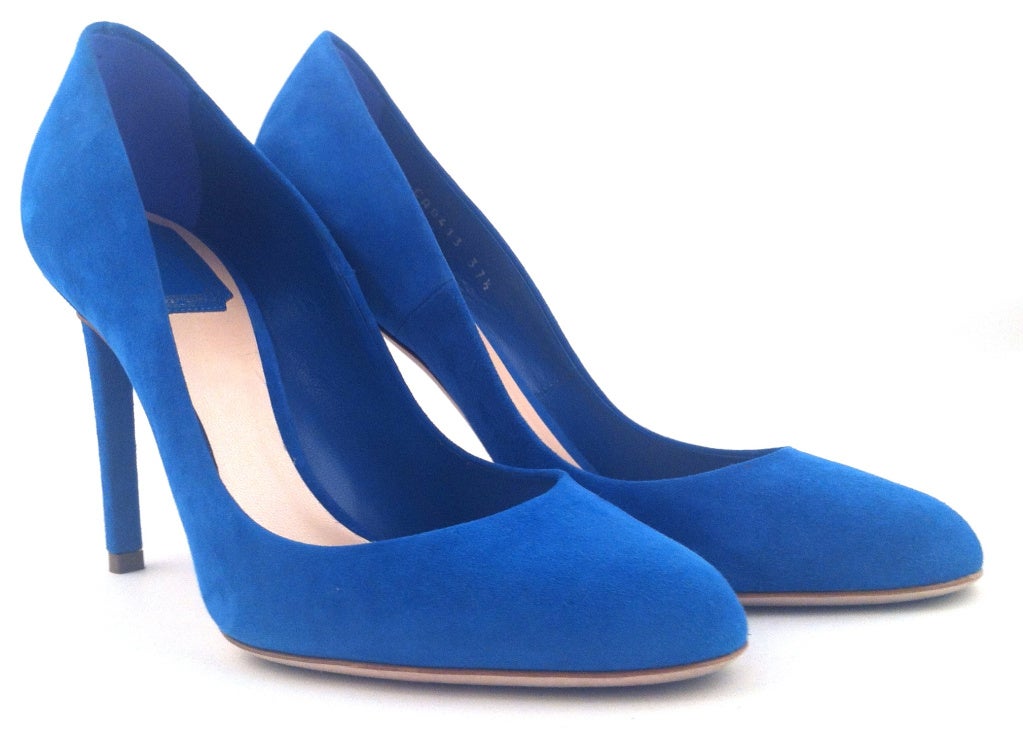 Christian Dior Blue Suede Pumps