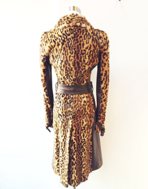 One Of A Kind Mink & Leather Coat In Excellent Condition For Sale In Aspen, CO