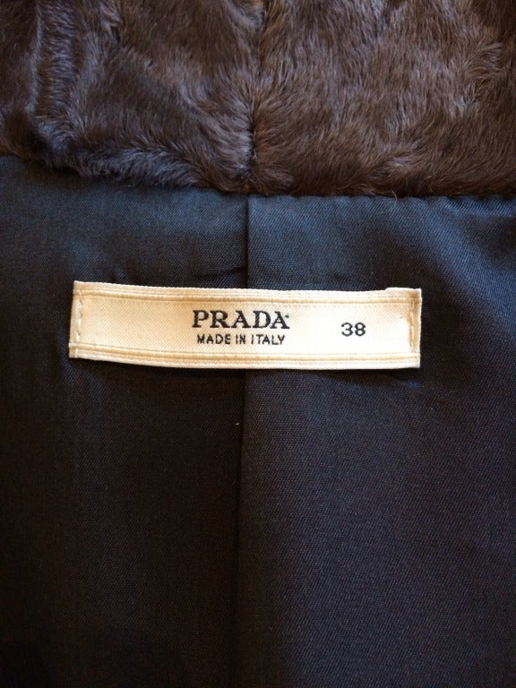 Women's Prada Belted Perisan Lamb/Broadtail Coat For Sale