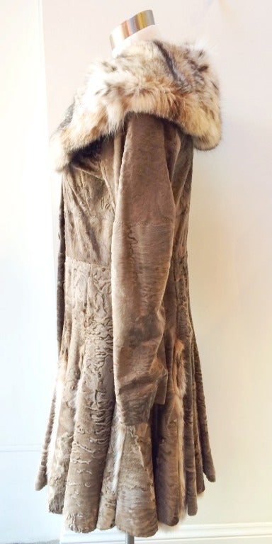 Dennis Basso Limited Edition Persian Lamb & Linx Swing Coat