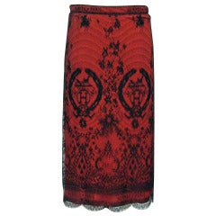 Gorgeous Silk and Lace Gaultier For Hermes Skirt