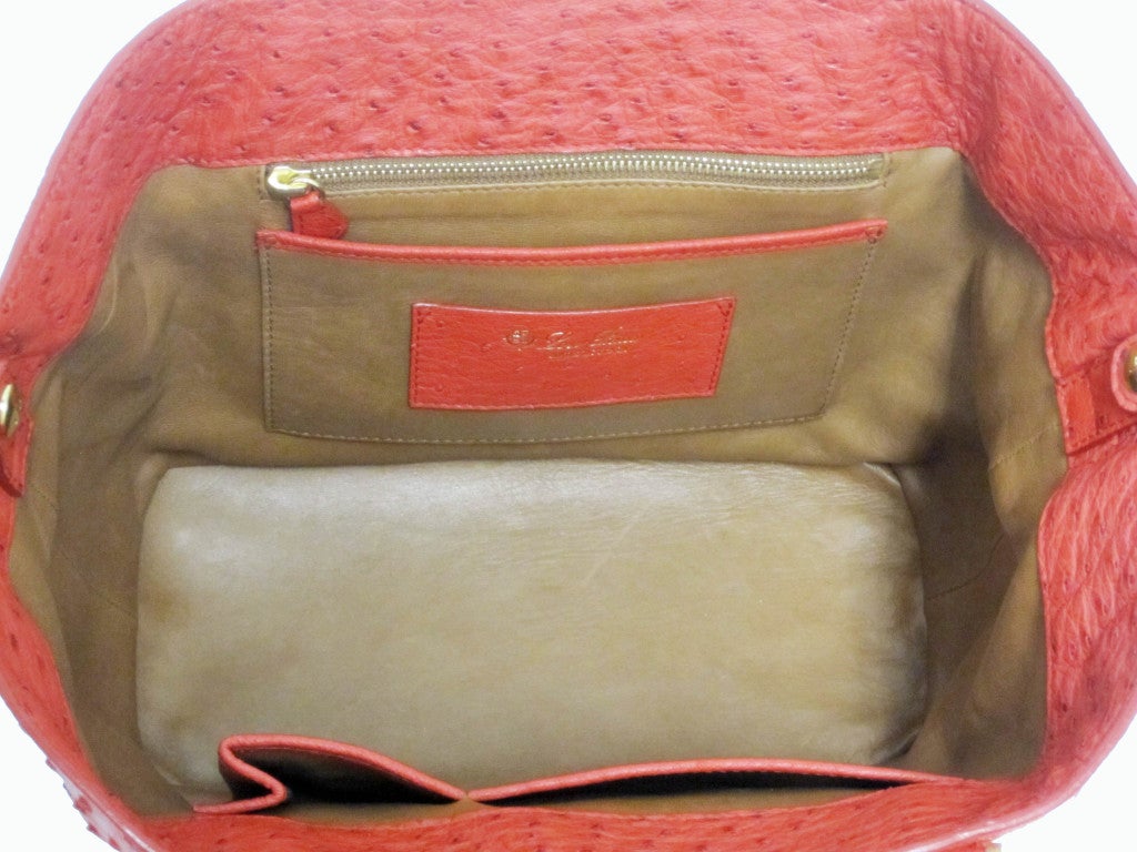 Loro Piana Ostrich Shoulder Bag For Sale 5