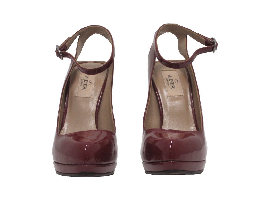 Valentino Patent Mary Jane Peep Heel Pump
