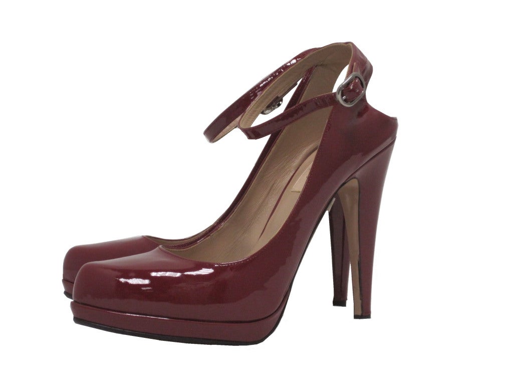 Women's Valentino Patent Mary Jane Peep Heel Pump