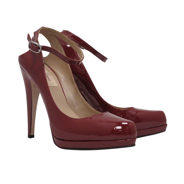 Valentino Patent Mary Jane Peep Heel Pump