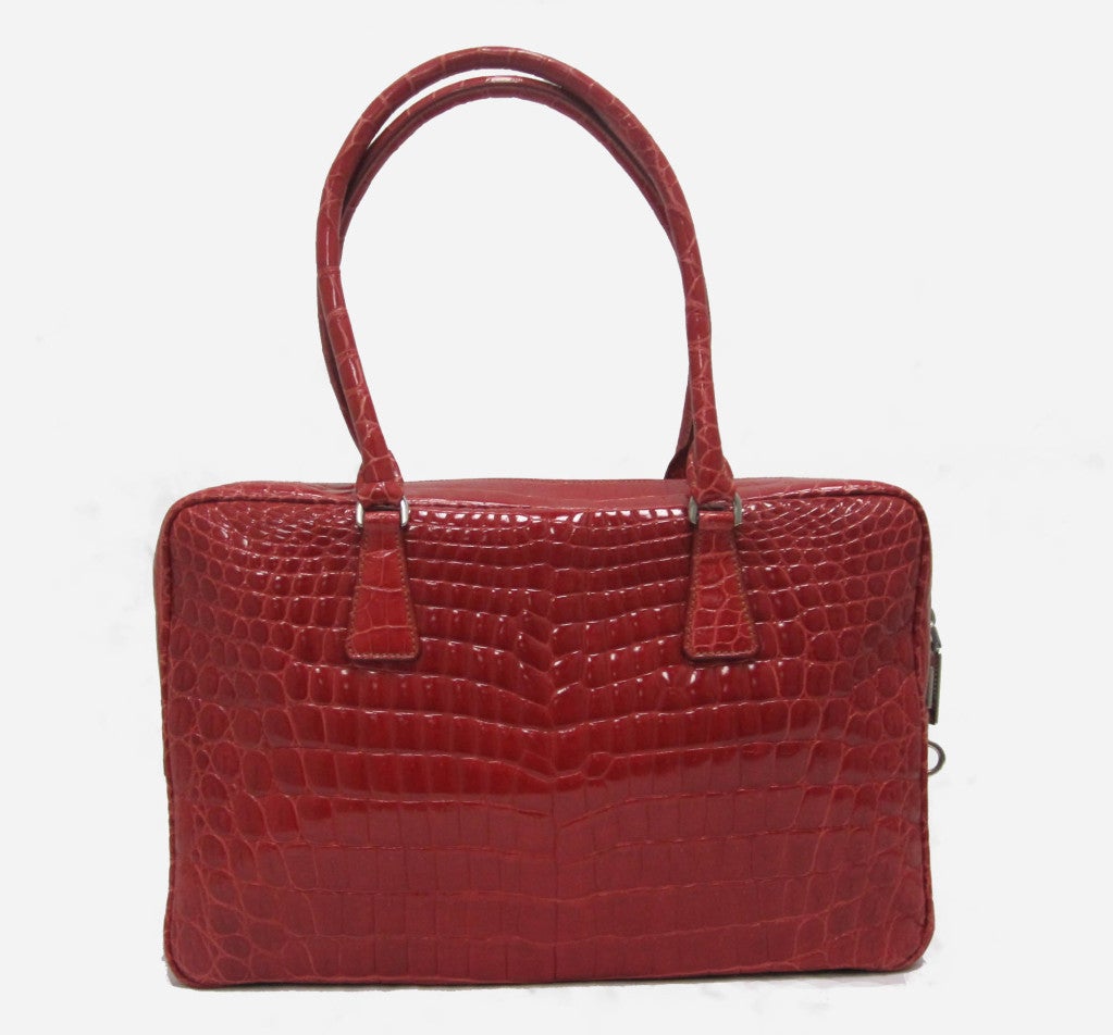 2011 Prada Red Alligator Handbag 4