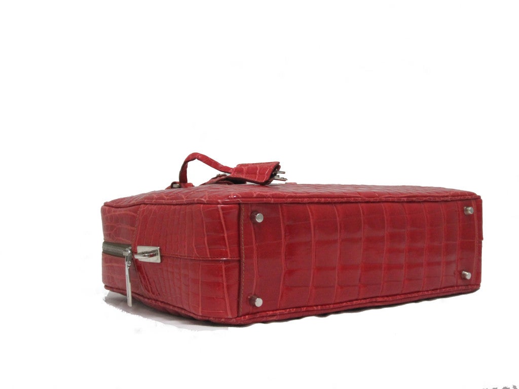 2011 Prada Red Alligator Handbag 5
