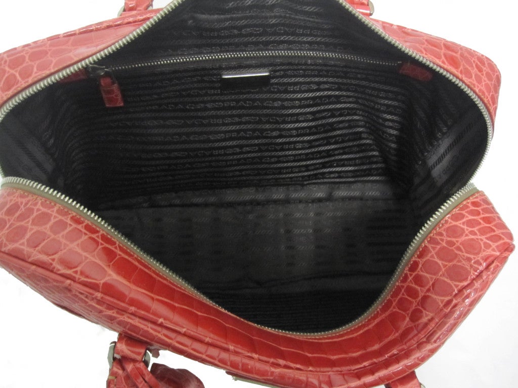 2011 Prada Red Alligator Handbag 6