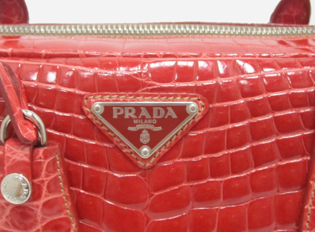 2011 Prada Red Alligator Handbag 7