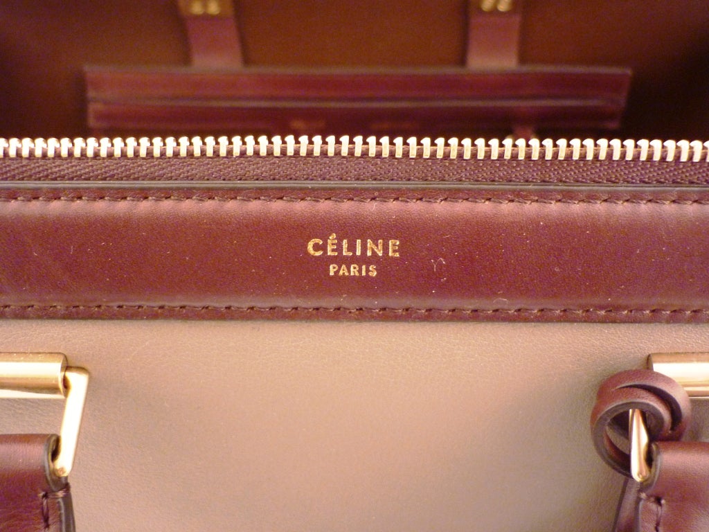 Women's Celine Two-Toned Leather Doctor Bag