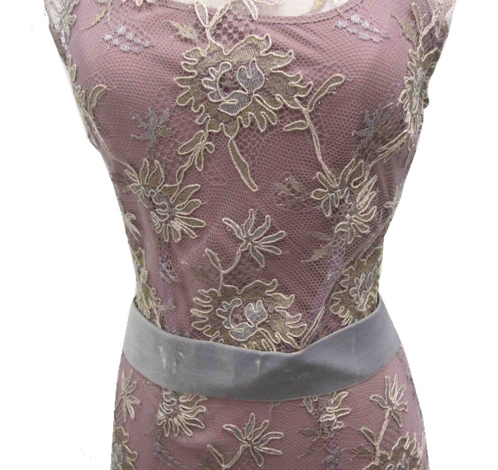 Monique Lhuillier Lavender Lace Gown For Sale 2